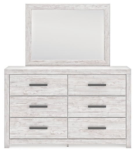 Cayboni King Panel Bed with Mirrored Dresser, Chest and 2 Nightstands