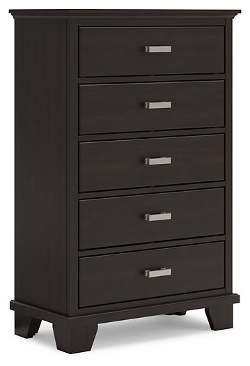 Covetown Full Panel Bed with Mirrored Dresser and Chest