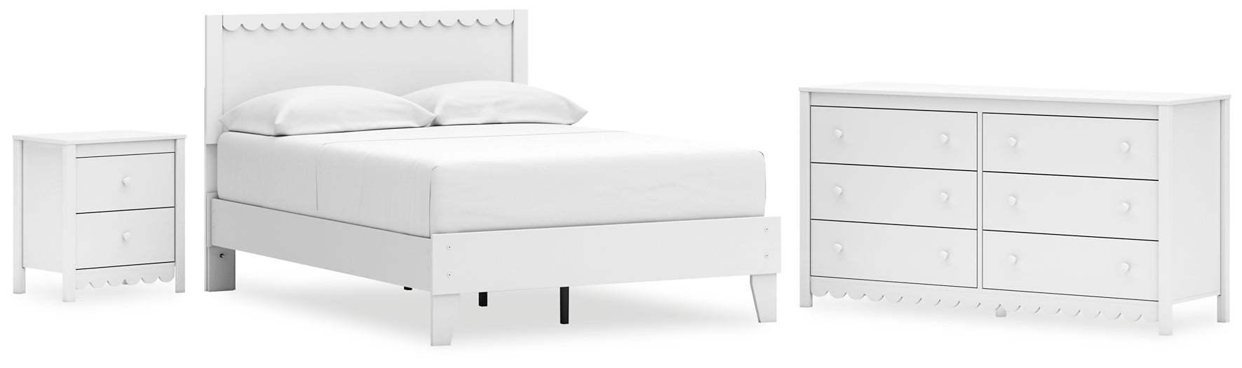 Hallityn Full Panel Platform Bed with Dresser and Nightstand