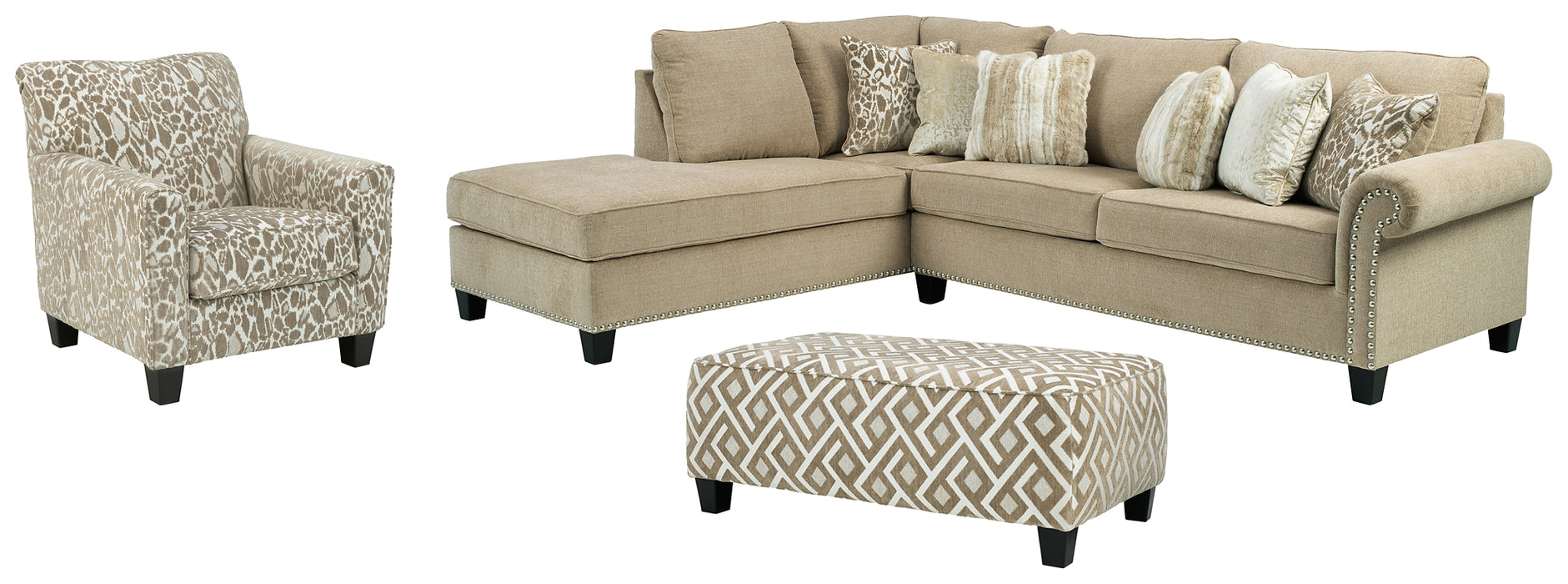 Dovemont 2-Piece Sectional with Chair and Ottoman