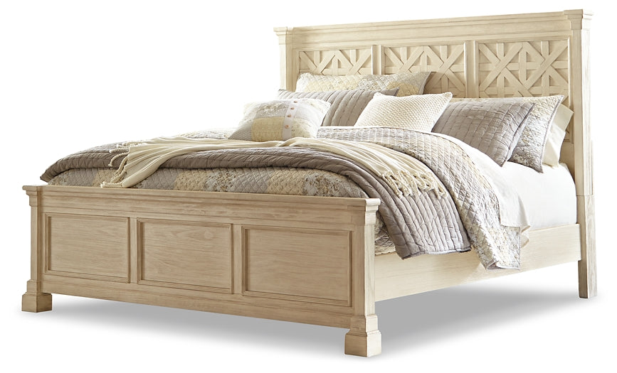 Bolanburg King Panel Bed with Mirrored Dresser, Chest and 2 Nightstands